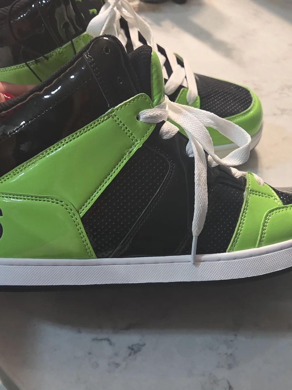 Osiris Kids High-Top Sneakers in Black and Neon Green